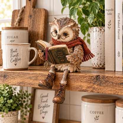 🔥 2026 Best Seller 🔥 🦉 Reading Owl Figurine with Glasses — A Charming Gift for Book Lovers 📚