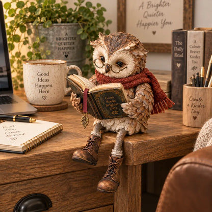 🔥 2026 Best Seller 🔥 🦉 Reading Owl Figurine with Glasses — A Charming Gift for Book Lovers 📚
