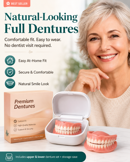 Custom-Fit Instant Smile Dentures – Natural Looking Comfort Fit