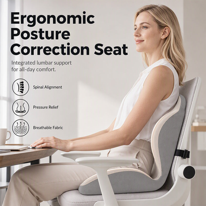 🪑 Ergonomic Memory Foam Seat Cushion with Back Support – Stay Comfortable All Day, Perfect for Office, Car & Home ✨