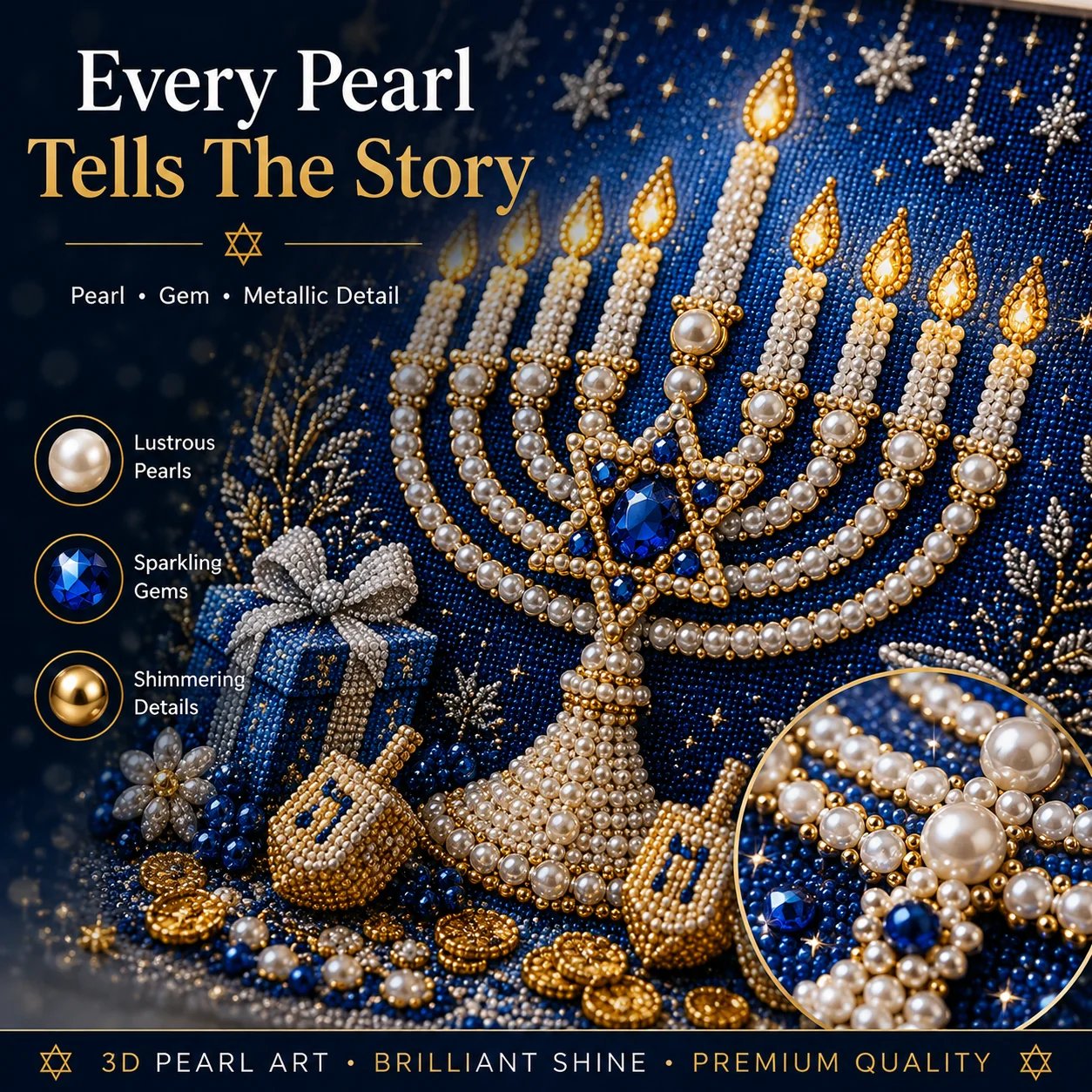 🎁Last Day 49% OFF - 🕎✨DIY Hanukkah Pearl Art Kit