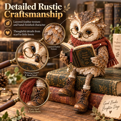 🔥 2026 Best Seller 🔥 🦉 Reading Owl Figurine with Glasses — A Charming Gift for Book Lovers 📚