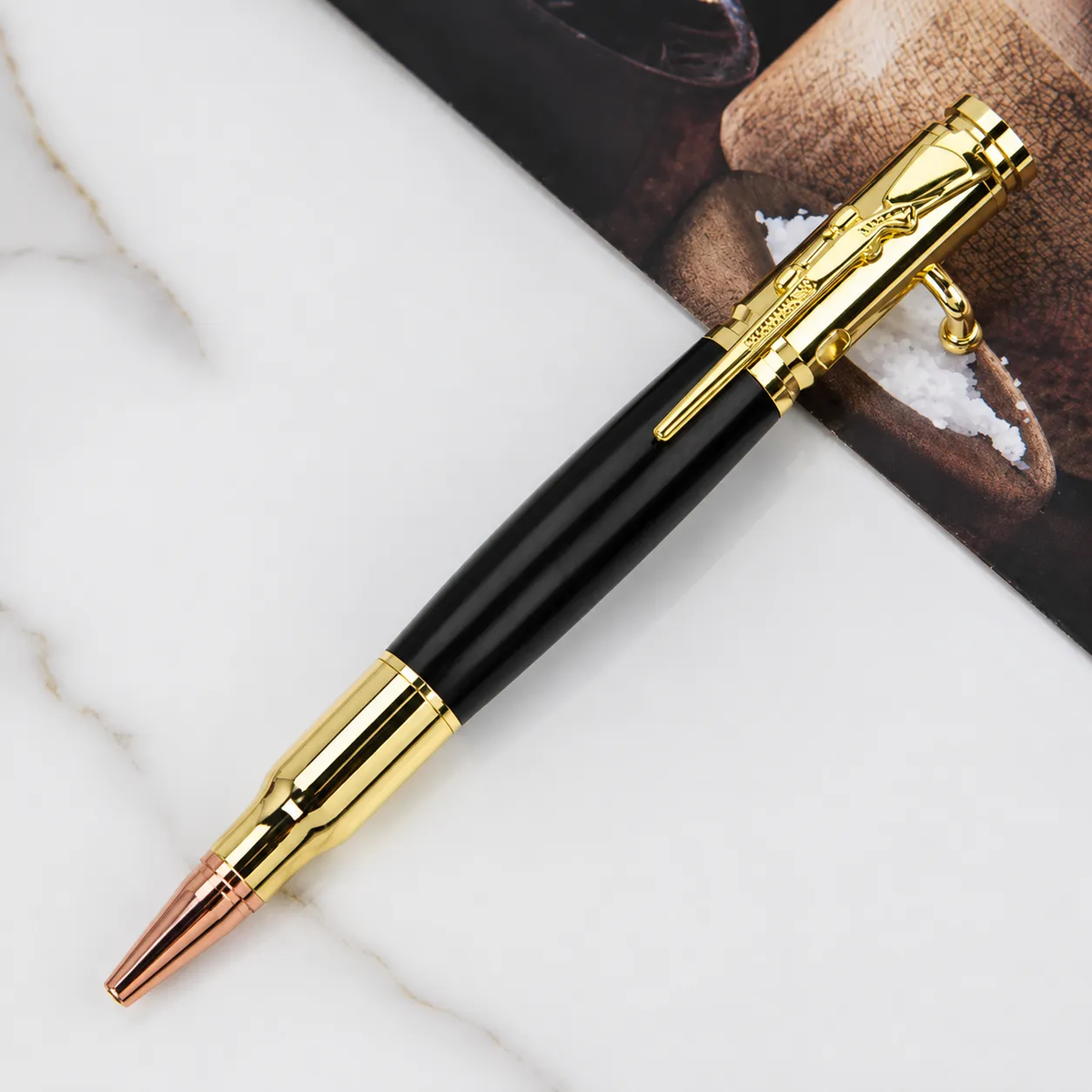 🖊100% Handmade Bolt Action Wooden Bullet PenTM | Crafted From Real Wood & Bullet Casing