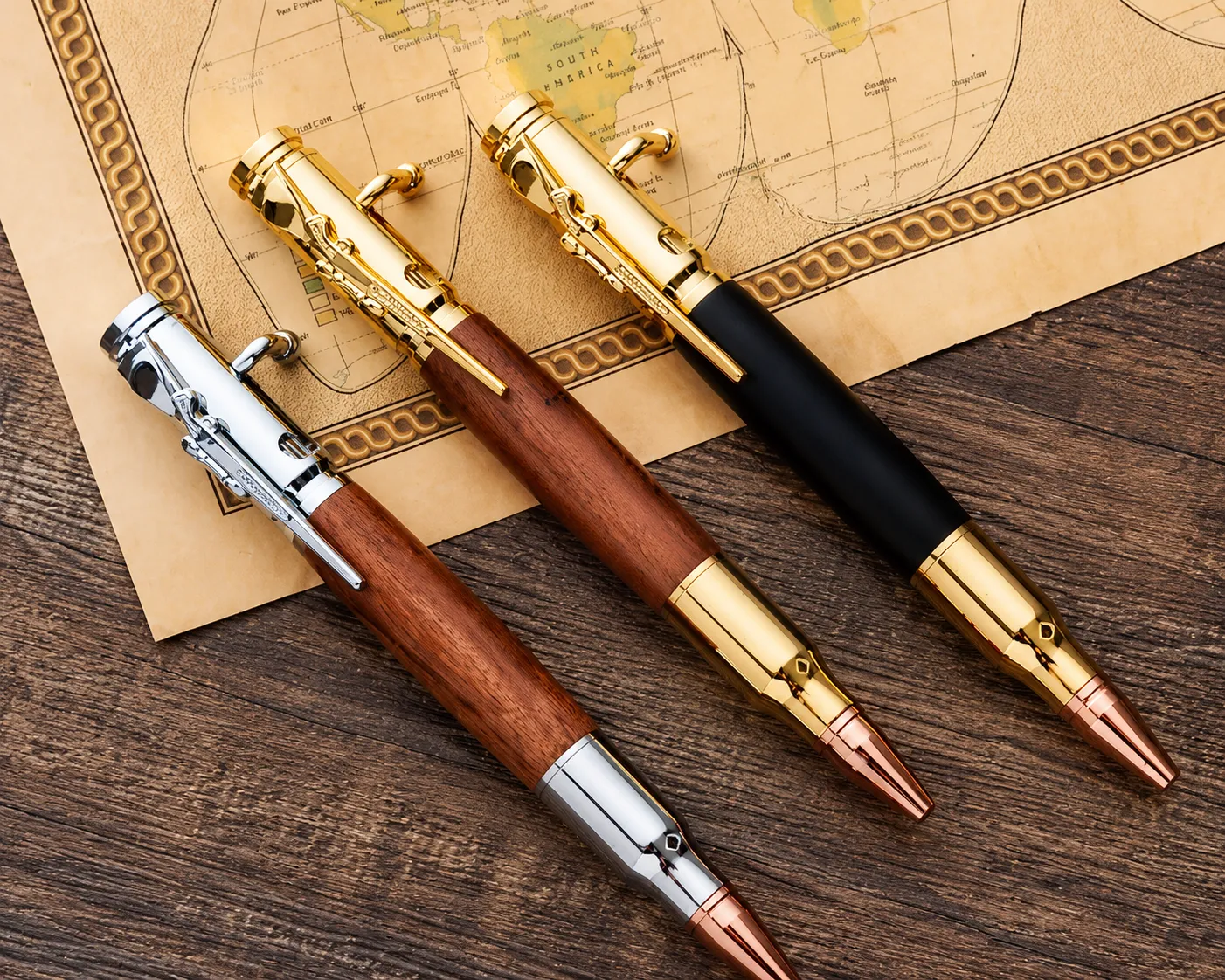 🖊100% Handmade Bolt Action Wooden Bullet PenTM | Crafted From Real Wood & Bullet Casing