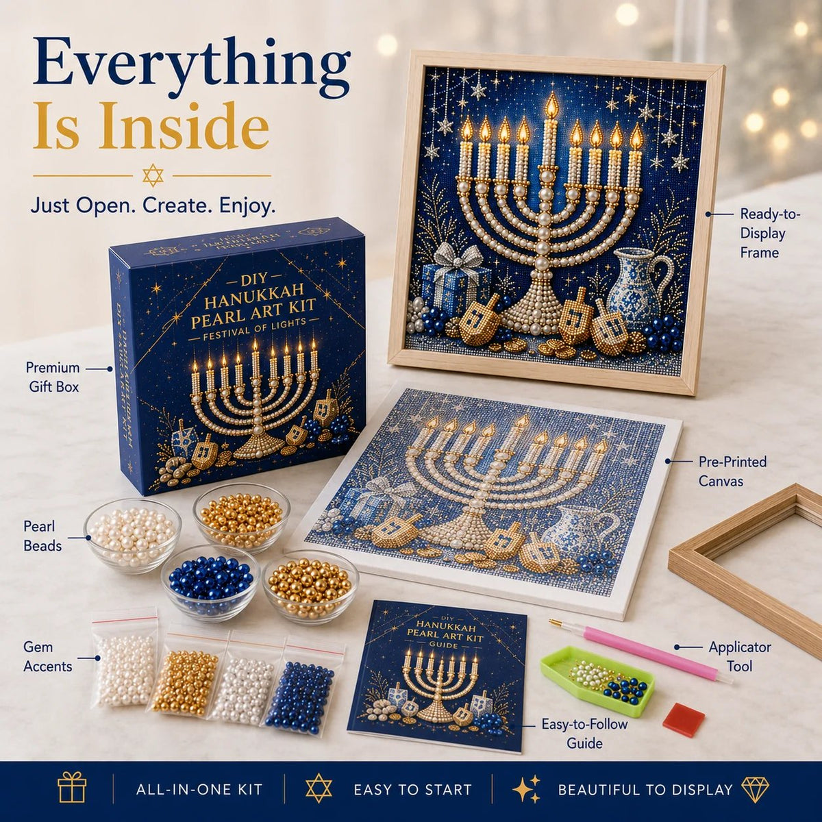 🎁Last Day 49% OFF - 🕎✨DIY Hanukkah Pearl Art Kit