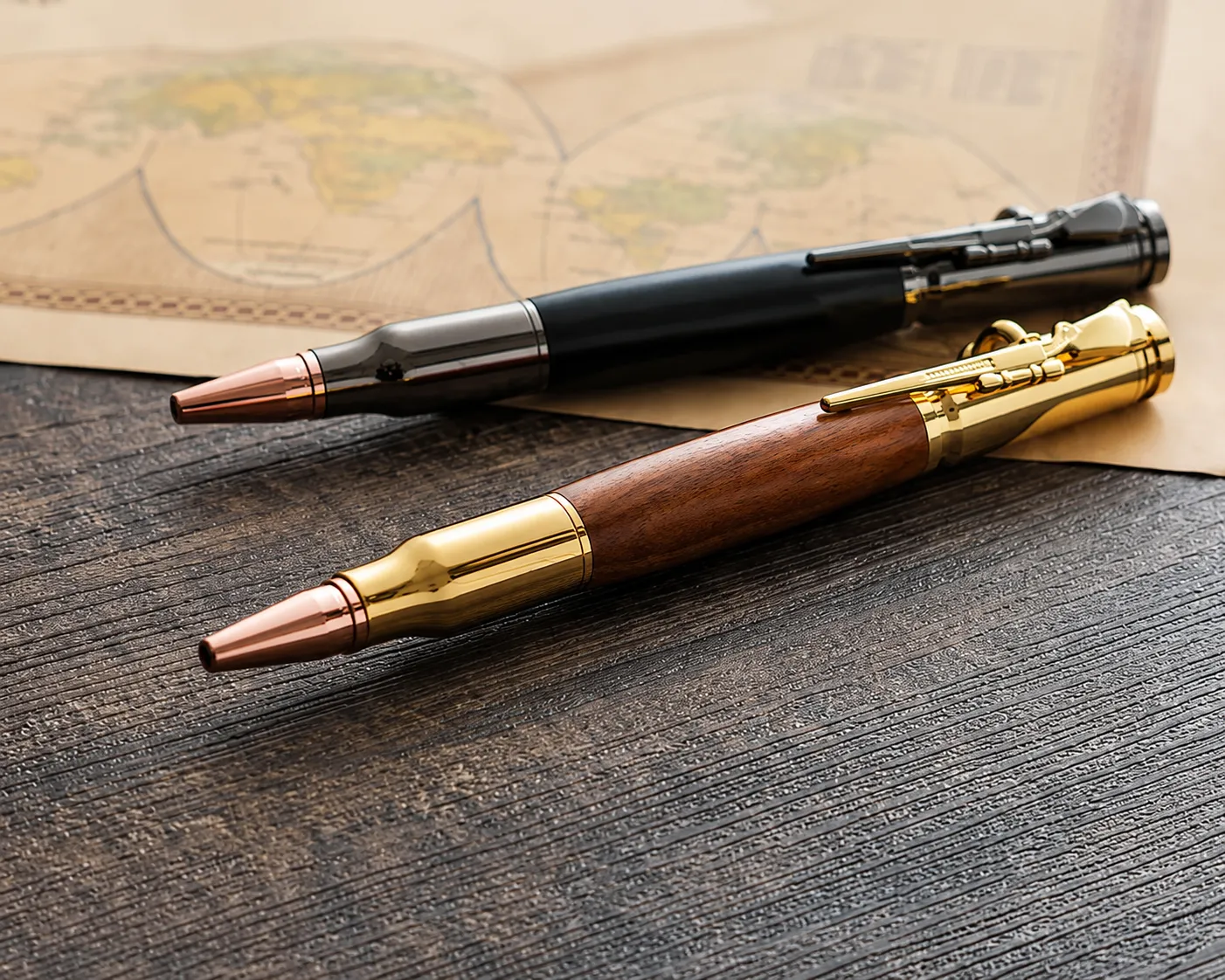 🖊100% Handmade Bolt Action Wooden Bullet PenTM | Crafted From Real Wood & Bullet Casing