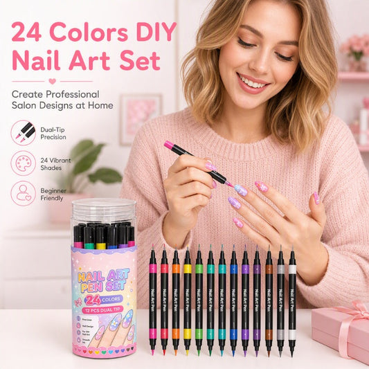 💕LAST DAY-50% OFF🌈24 Colors Dual Ended Nail Art Pens Set 5
