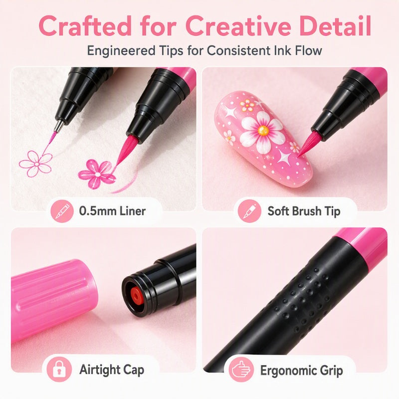 💕LAST DAY-50% OFF🌈24 Colors Dual Ended Nail Art Pens Set 5