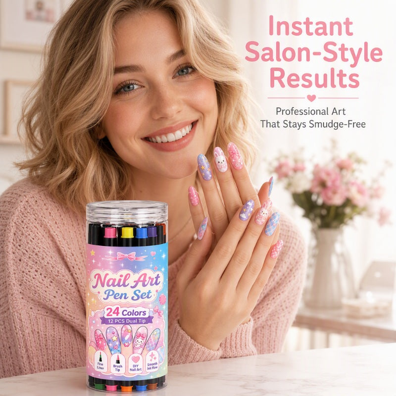 💕LAST DAY-50% OFF🌈24 Colors Dual Ended Nail Art Pens Set 5