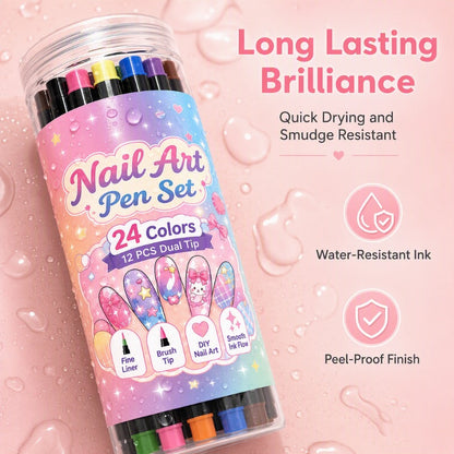 💕LAST DAY-50% OFF🌈24 Colors Dual Ended Nail Art Pens Set 5