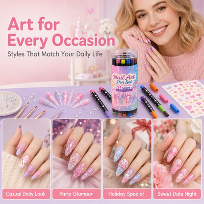 💕LAST DAY-50% OFF🌈24 Colors Dual Ended Nail Art Pens Set 5